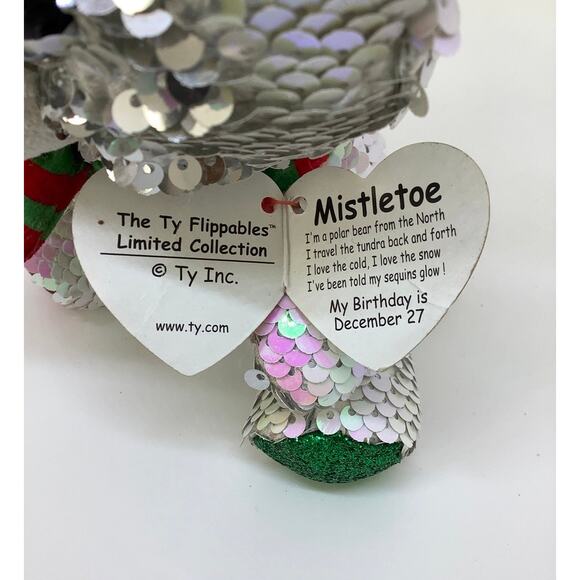 flippable TY mistletoe plush 7" tall plush toy stuffed animal  doll NEW - Picture 6 of 10
